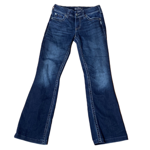 🌹 Silver Jeans 🌹 Vintage Suki Surplus Dark Blue Boot Cut Flare Jeans W27